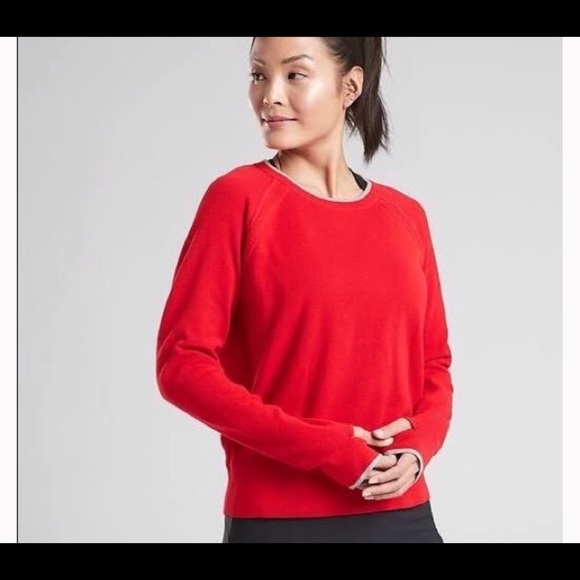 red sweatshirt dress